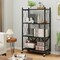 4-Tier Black Fold-able Storage Shelf Collapsible Storage Rack with Lockable Wheels